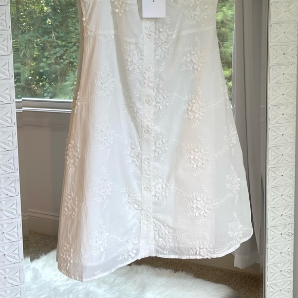 NWT O.P.T. White Ethereal Floral Embroidered Cap Sleeve Mini Dress - Picture 5 of 16